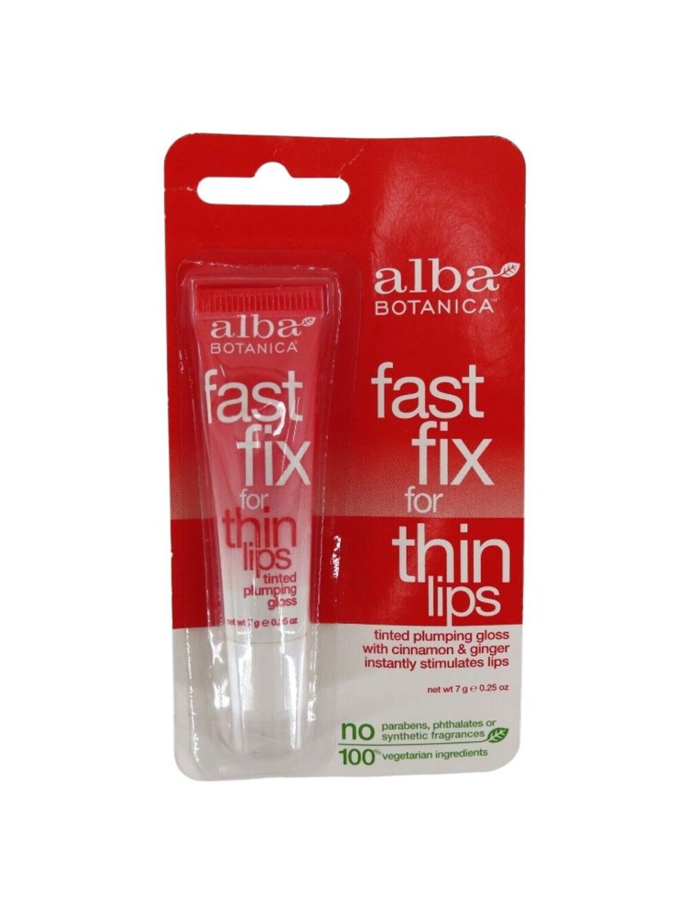 Alba Botanica Fast Fix Thin Lips Tinted Plumping Gloss .25oz 724742007973 NEW